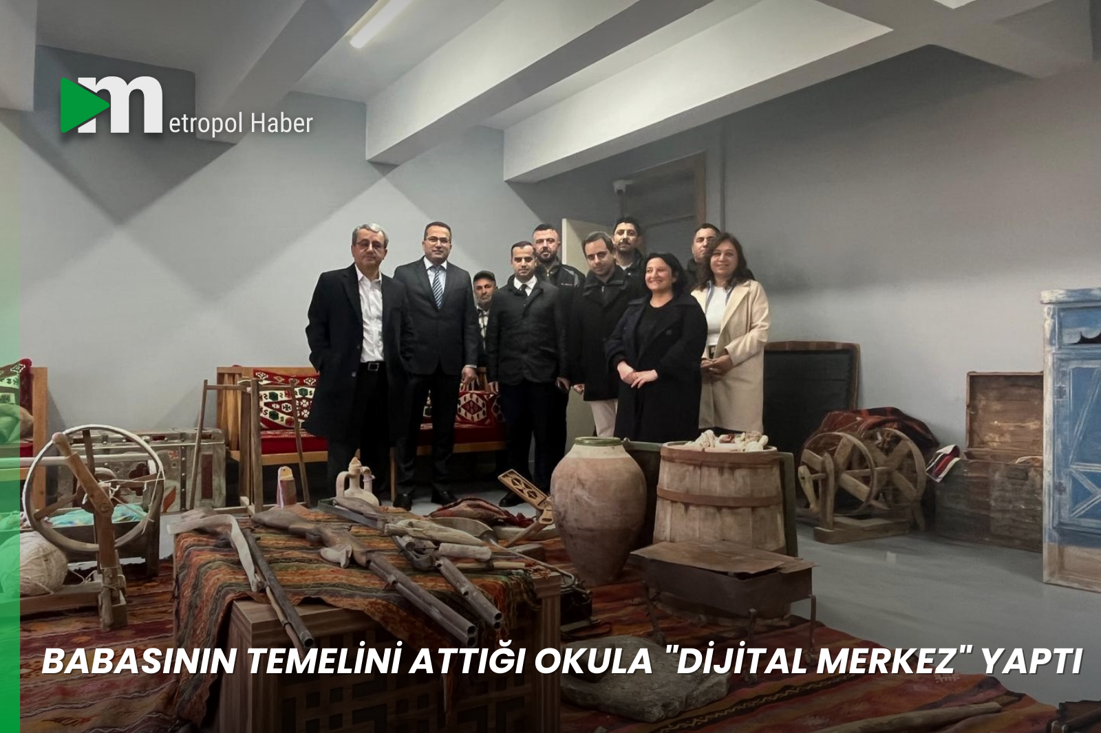 BABASININ TEMELİNİ ATTIĞI OKULA "DİJİTAL MERKEZ" YAPTI