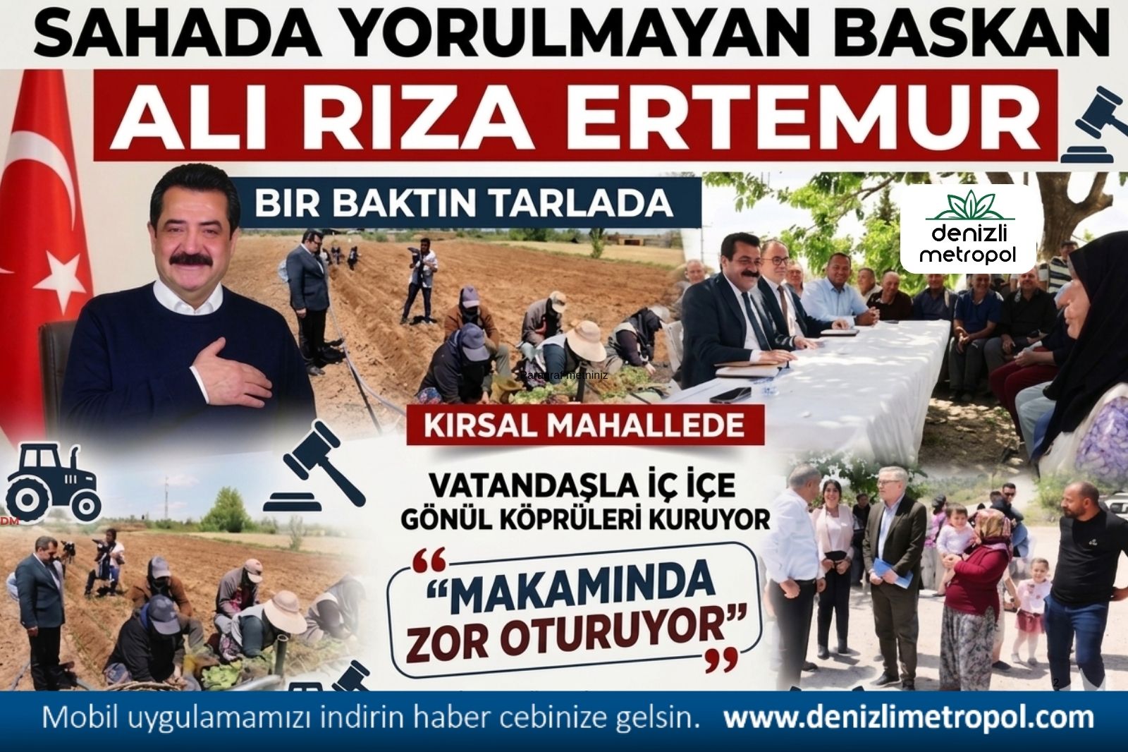 BAŞKAN ERTEMUR MAKAMINDA DURMUYOR PAMUKKALE’NİN HER KÖŞESİNDE