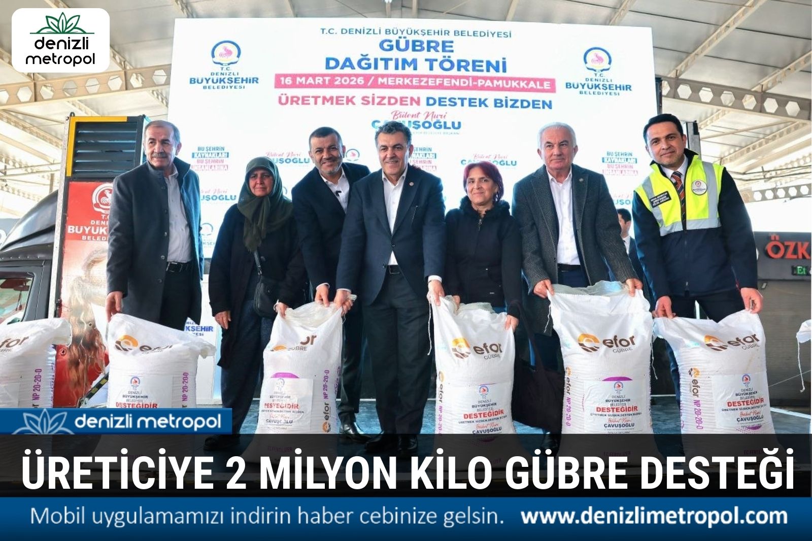 BÜYÜKŞEHİR’DEN ÜRETİCİLERE 2 MİLYON KİLO GÜBRE DESTEĞİ