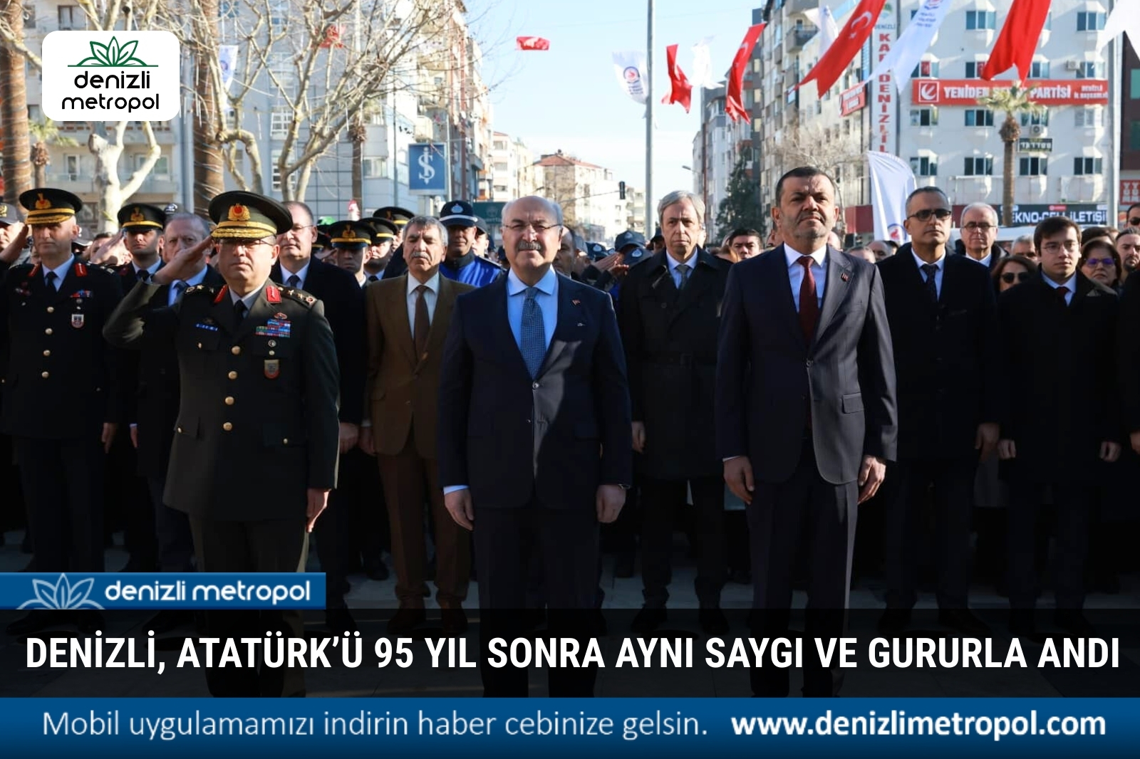 Denizli, Atatürk’ü 95 yıl sonra aynı saygı ve gururla andı