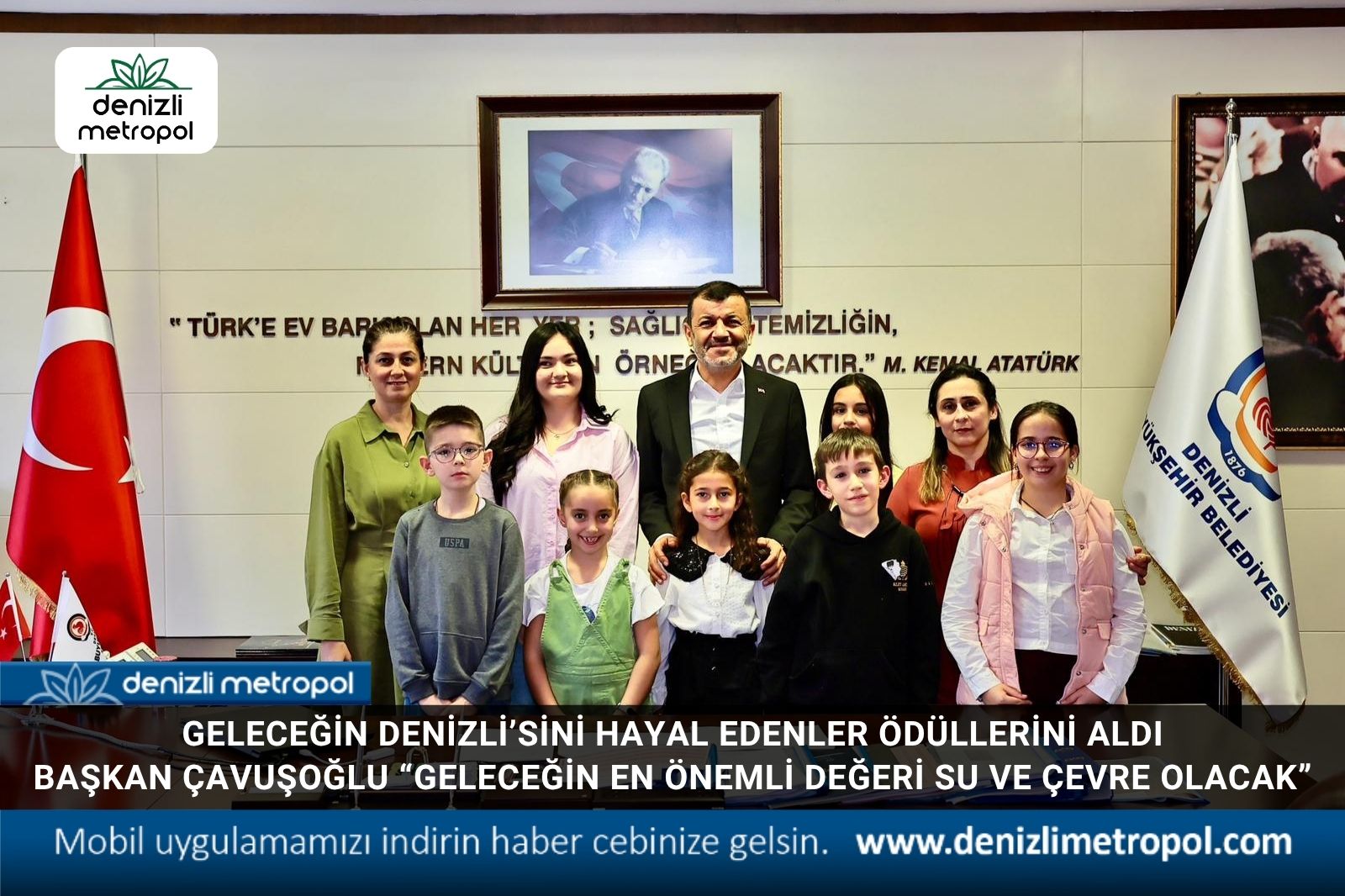 Geleceğin Denizli’sini hayal edenler ödüllerini aldı Başkan Çavuşoğlu “Geleceğin en önemli değeri su ve çevre olacak”