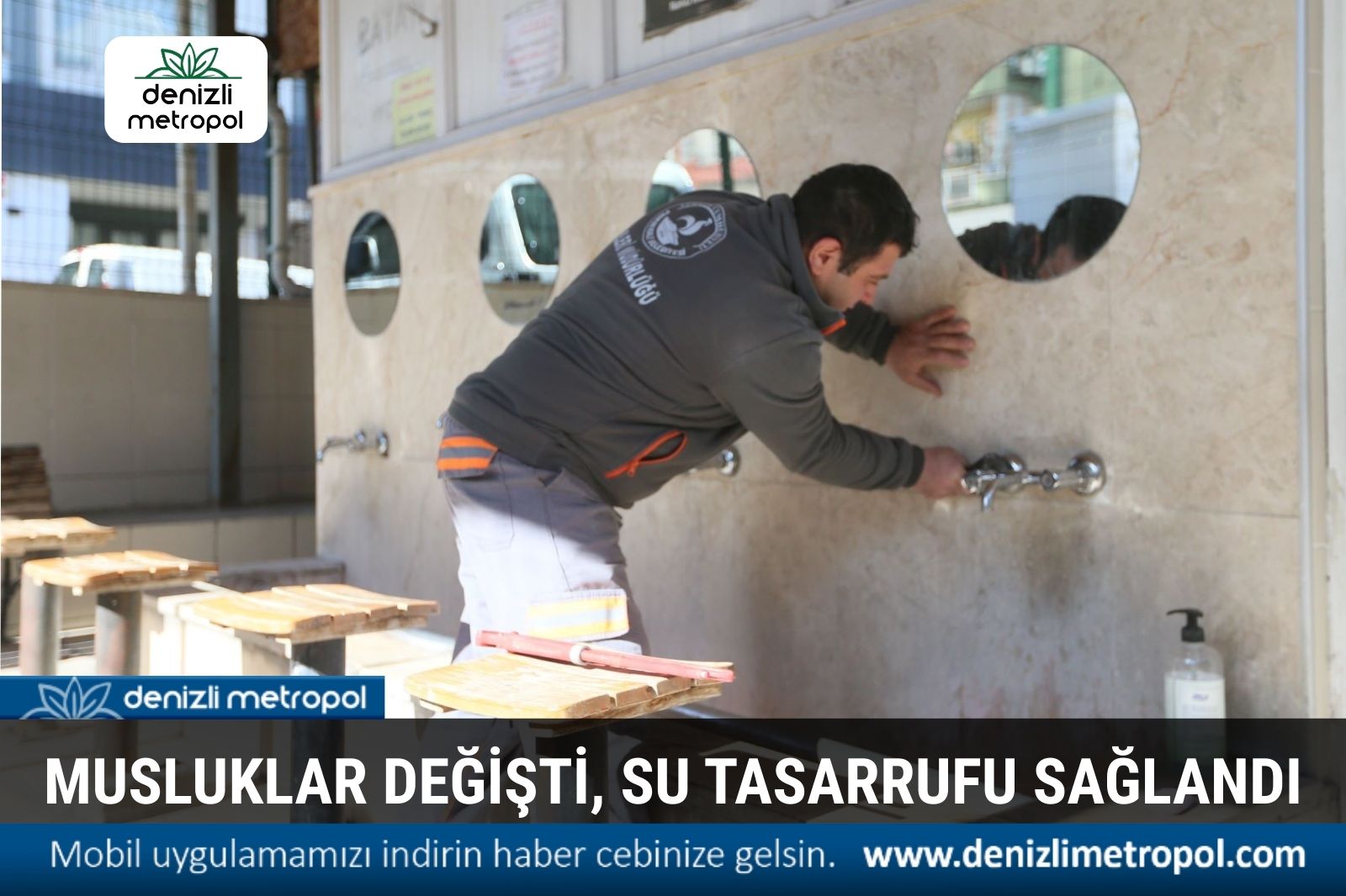 PAMUKKALE'DE MUSLUKLAR DEĞİŞTİ, SU TASARRUFU BAŞLADI