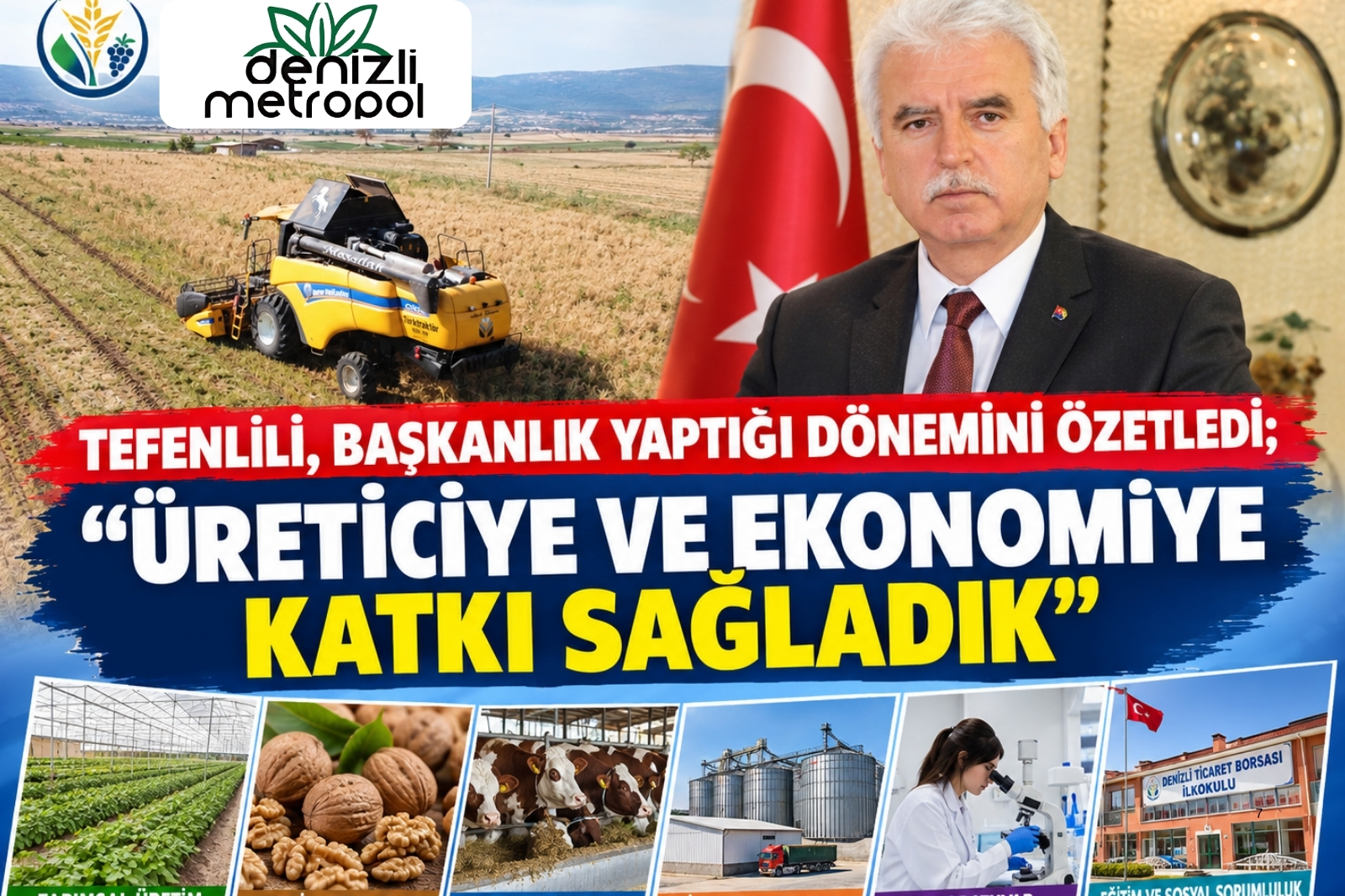 TEFENLİLİ, BAŞKANLIK YAPTIĞI DÖNEMİ ÖZETLEDİ; “ÜRETİCİYE VE EKONOMİYE KATKI SAĞLADIK”