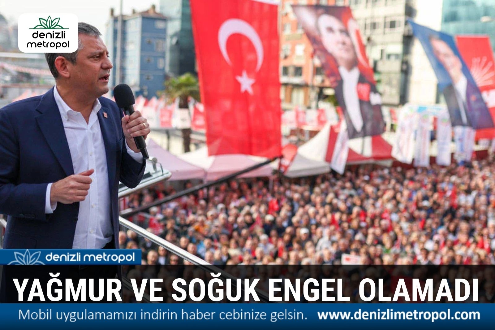 YAĞMURA RAĞMEN BİNLER MEYDANI DOLDURDU